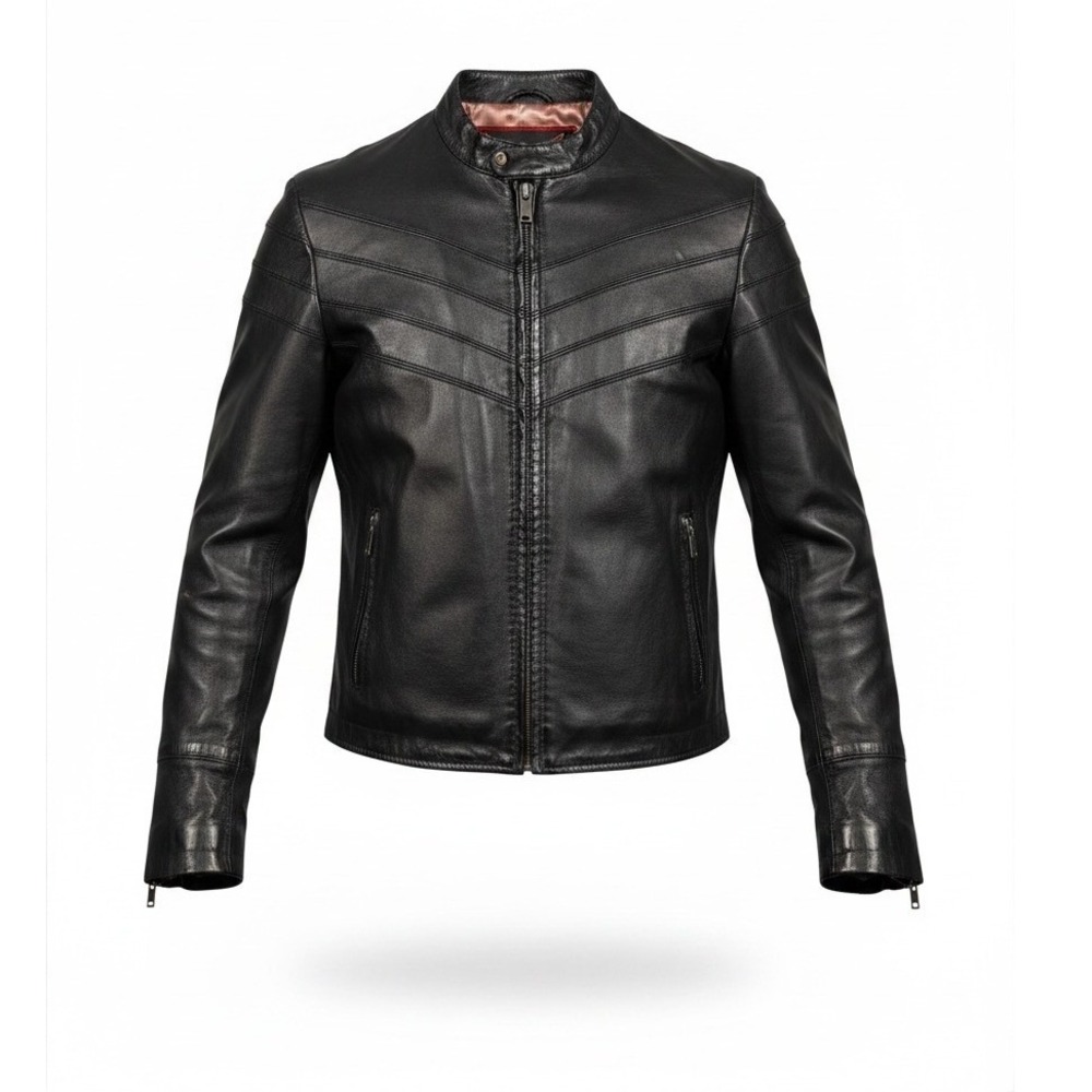 Street Legal Womens XS Black Genuine Leather Moto Jacket Y2K Cafe Racer Biker